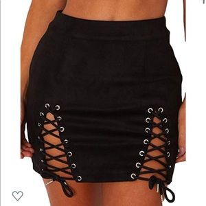 Black mini skirt